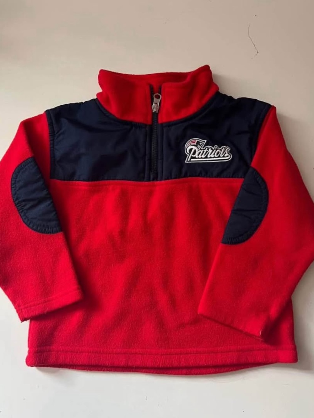 Patriots Red & Navy Toddler Fleece Half-Zip Pullover Size 4T